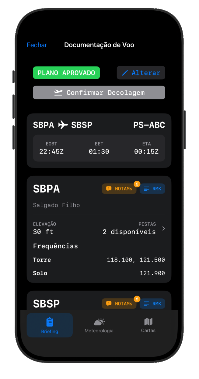 Tela de documento 1 do app